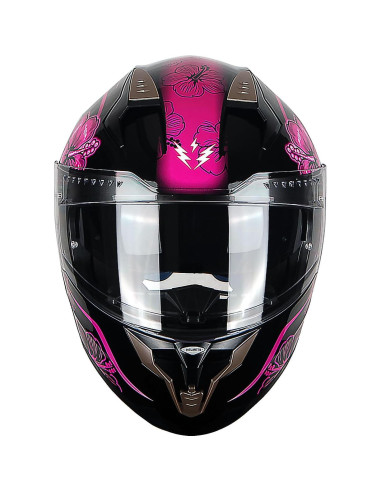 Casco Modular 1Storm HJA119 Pequeño Flor Púrpura Antivaho
