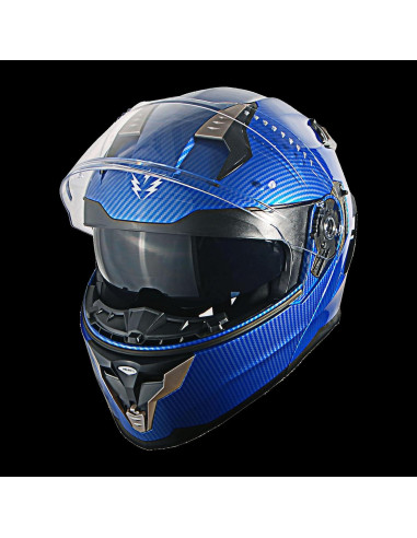 Casco Modular 1Storm HJA119 XL Fibra Carbono Azul