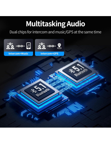 Auricular Bluetooth R16 Pro para Motocicleta 2KM Doble