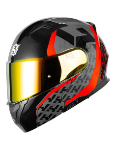 Casco HAX Modular Flip-Up Rojo Viento 2.17 kg Aprobado DOT 2