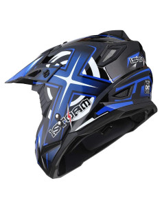 Casco de Motocross 1Storm HF801 Azul para Adultos