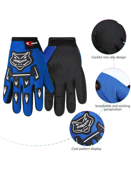 Guantes de Motocicleta Frienda Azul Real 18x9 cm para Ciclismo Guantes de Motocicleta Frienda Azul Real 18x9 cm para Ciclismo