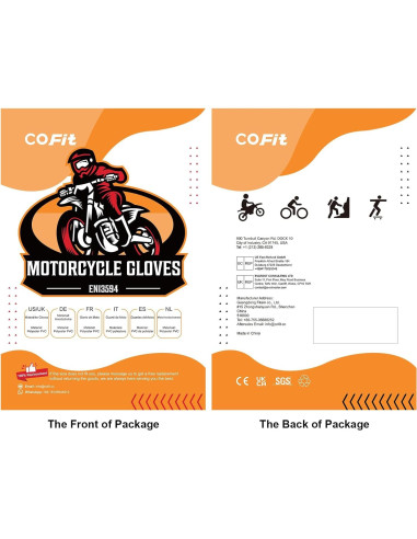 Guantes de Motocicleta COFIT Medianos Transpirables Naranja