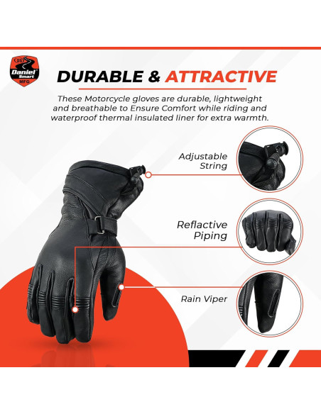 Guantes de Cuero de Ciervo Daniel Smart - Motocicleta X-Pequeño Guantes de Cuero de Ciervo Daniel Smart - Motocicleta X-Pequeño