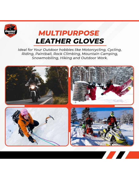 Guantes de Cuero de Ciervo Daniel Smart - Motocicleta X-Pequeño Guantes de Cuero de Ciervo Daniel Smart - Motocicleta X-Pequeño