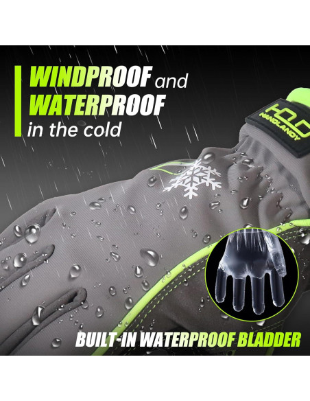 Guantes de Trabajo Impermeables Handlandy Térmicos XL Verde Guantes de Trabajo Impermeables Handlandy Térmicos XL Verde