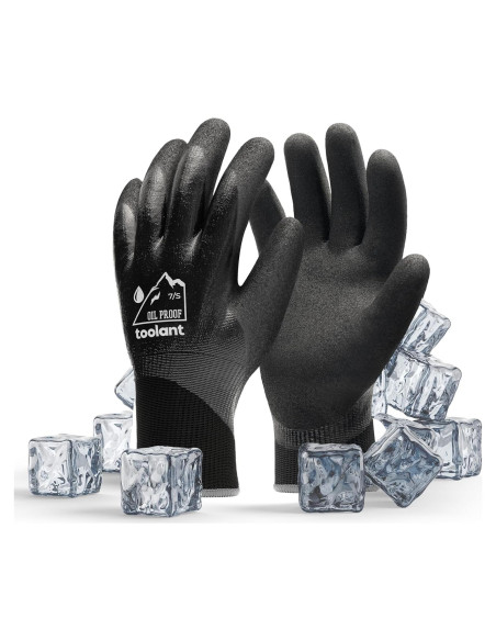 Guantes Impermeables Toolant para Trabajo Invierno Negro S Guantes Impermeables Toolant para Trabajo Invierno Negro S