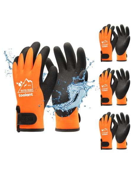Guantes Toolant Impermeables Térmicos Naranja 3 Pares Mediano Guantes Toolant Impermeables Térmicos Naranja 3 Pares Mediano