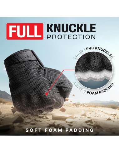 Guantes Tácticos NoCry Medianos con Protección de Nudillos