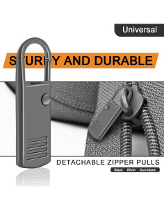 CooBigo Tiradores de Cremallera Negro 8 Pack Reemplazo 2