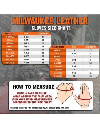 Guantes sin Dedos Milwaukee Leather 4X Hombre Cuero Malla