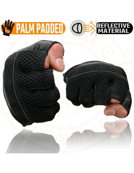 Guantes sin Dedos Milwaukee Leather 4X Hombre Cuero Malla Guantes sin Dedos Milwaukee Leather 4X Hombre Cuero Malla