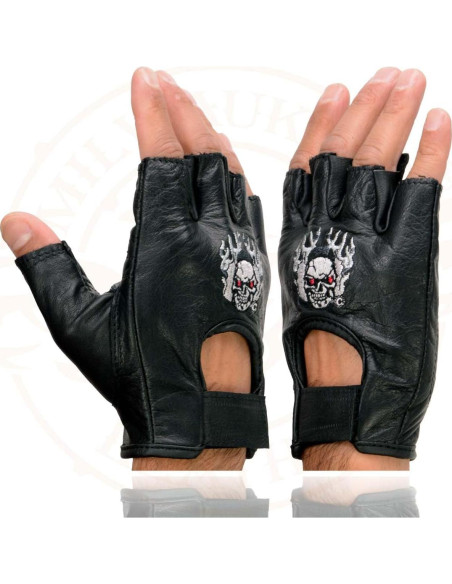 Guantes sin Dedos de Cuero Milwaukee Leather SH351 3XL Guantes sin Dedos de Cuero Milwaukee Leather SH351 3XL