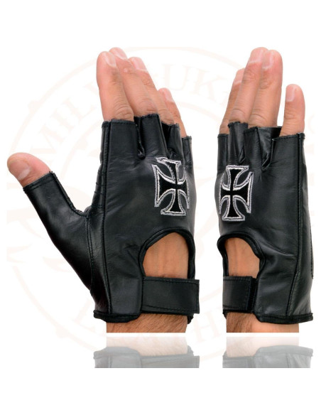 Guantes de Motocicleta sin Dedos Milwaukee Leather - Grande Guantes de Motocicleta sin Dedos Milwaukee Leather - Grande