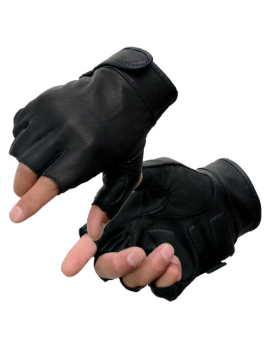 Guantes de Motocicleta Milwaukee de Cuero sin Dedos - Grande