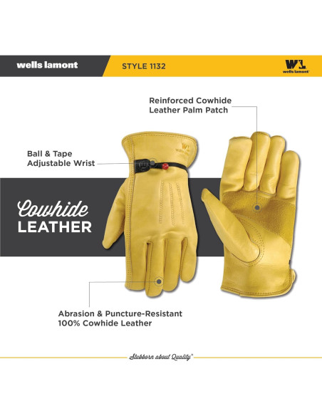 Guantes de Cuero Wells Lamont 1132S Pequeños para Trabajo Guantes de Cuero Wells Lamont 1132S Pequeños para Trabajo