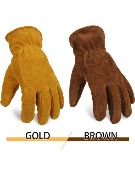 Guantes de Trabajo OZERO de Cuero Térmicos para Invierno Guantes de Trabajo OZERO de Cuero Térmicos para Invierno