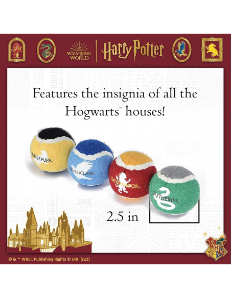 Pelotas de Tenis para Perros Harry Potter 4PK Hogwarts 6.35cm Pelotas de Tenis para Perros Harry Potter 4PK Hogwarts 6.35cm
