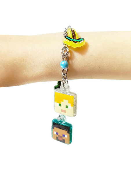 Pulsera LUV HER Minecraft con Charms - Niñas 3+ Pulsera LUV HER Minecraft con Charms - Niñas 3+