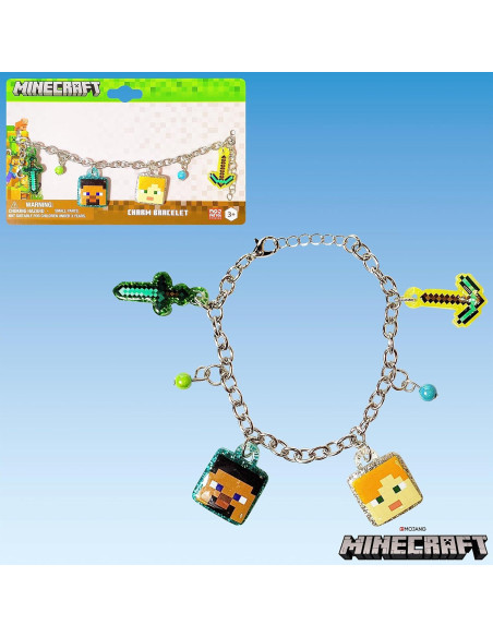Pulsera LUV HER Minecraft con Charms - Niñas 3+ Pulsera LUV HER Minecraft con Charms - Niñas 3+