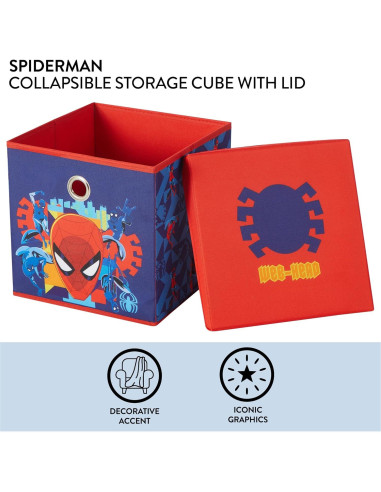 Cubo de Almacenamiento Plegable Idea Nuova Spiderman 25,4 cm