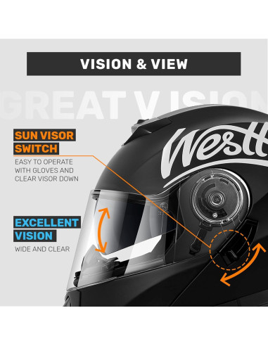 Casco Modular Westt Torque X Doble Visera Negro M