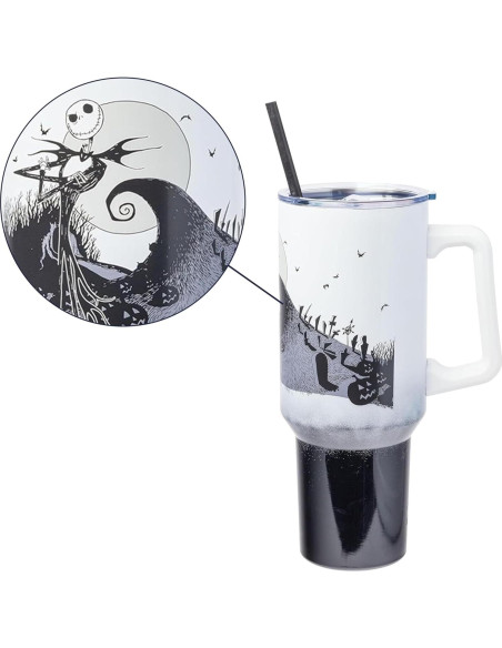 Vaso de Acero Inoxidable Silver Buffalo 1,18L Jack Skellington Vaso de Acero Inoxidable Silver Buffalo 1,18L Jack Skellington