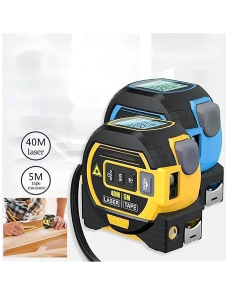 Cinta Métrica Láser 3 en 1 Genérica 60m Amarillo Cinta Métrica Láser 3 en 1 Genérica 60m Amarillo