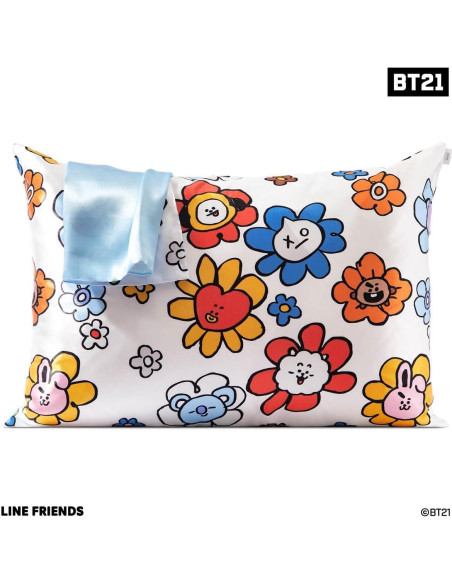 Funda de Almohada Satén Kitsch BT21 Koya 600 Hilos Reina Funda de Almohada Satén Kitsch BT21 Koya 600 Hilos Reina