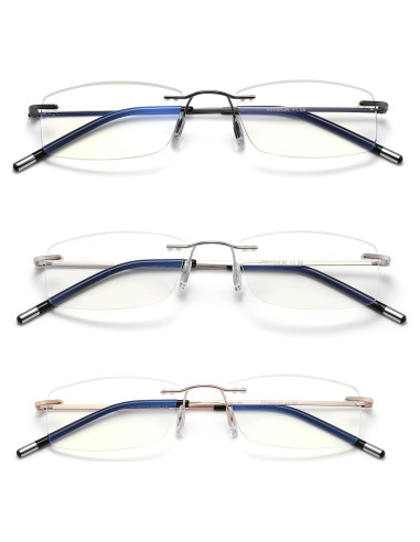 Gafas de lectura sin montura HIYANJN 2.5x filtro luz azul