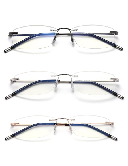 Gafas de lectura sin montura HIYANJN 2.5x filtro luz azul Gafas de lectura sin montura HIYANJN 2.5x filtro luz azul