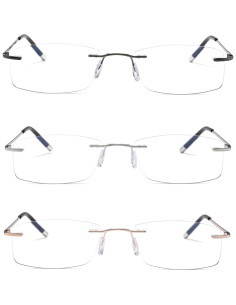 Gafas de lectura sin montura HIYANJN 2.5x filtro luz azul 2