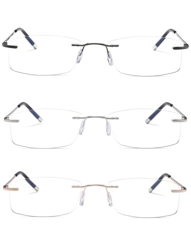 Gafas de lectura sin montura HIYANJN 2.5x filtro luz azul
