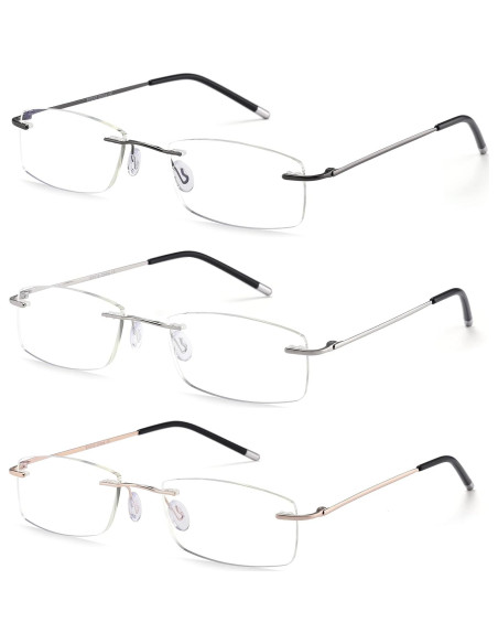 Gafas de lectura sin montura HIYANJN 2.5x filtro luz azul Gafas de lectura sin montura HIYANJN 2.5x filtro luz azul
