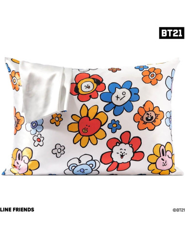 Funda de Almohada Kitsch Satén Reina BT21 Van 600 Hilos