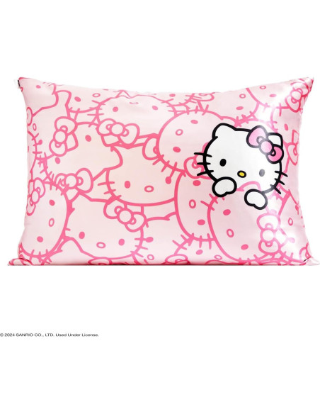 Funda de Almohada Kitsch Hello Kitty Satén 600 Hilos 66x48 cm Funda de Almohada Kitsch Hello Kitty Satén 600 Hilos 66x48 cm