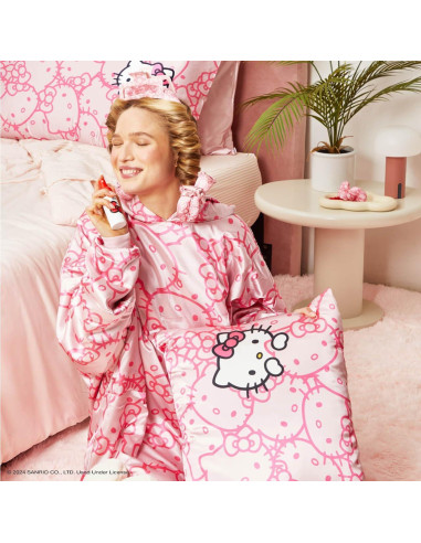 Funda de Almohada Kitsch Hello Kitty Satén 600 Hilos 66x48 cm