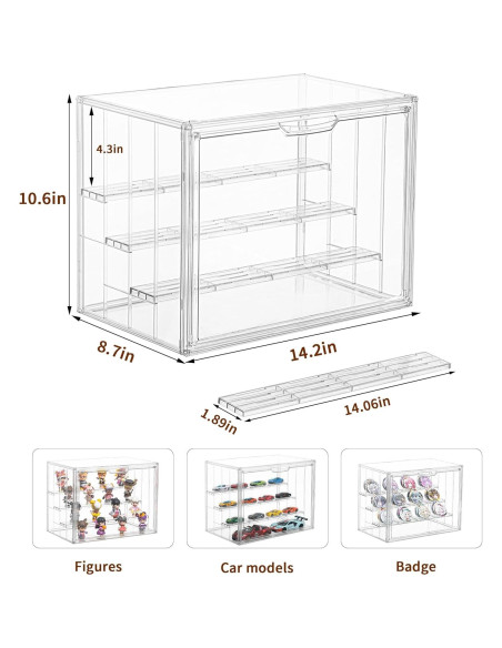 Caja de Exhibición Acrílica LXLXXL Ajustable 4 Capas Caja de Exhibición Acrílica LXLXXL Ajustable 4 Capas