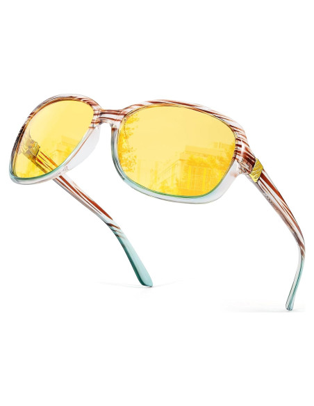 Gafas de Conducción Nocturna SIPHEW Mujeres Lentes Amarillos Polarizados Gafas de Conducción Nocturna SIPHEW Mujeres Lentes Amarillos Polarizados