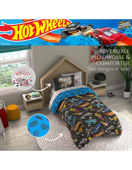 Juego de Ropa de Cama Hot Wheels Franco 5 Piezas Individual Juego de Ropa de Cama Hot Wheels Franco 5 Piezas Individual