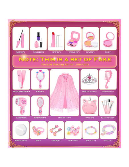 Kit de Maquillaje para Niñas BIBUTY 29 Piezas con Accesorios Kit de Maquillaje para Niñas BIBUTY 29 Piezas con Accesorios