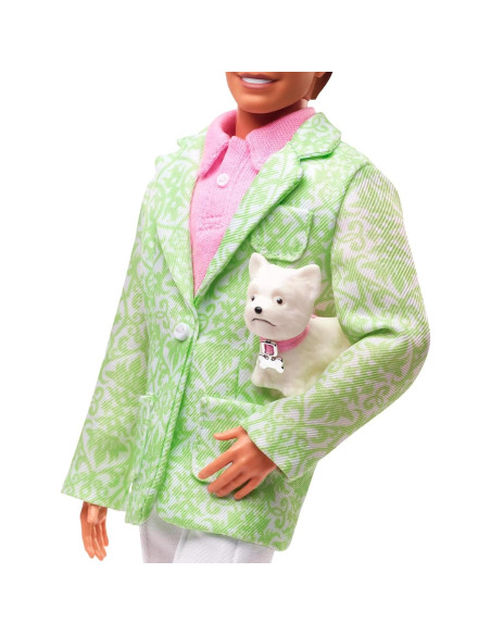 Muñeco Ken Barbie Papá de Sugar Traje Pastel con Perro Muñeco Ken Barbie Papá de Sugar Traje Pastel con Perro