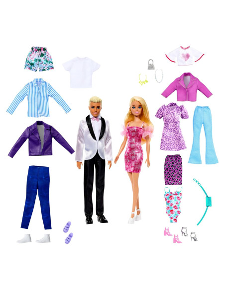 Conjunto de muñecas Barbie y Ken con ropa y accesorios Conjunto de muñecas Barbie y Ken con ropa y accesorios