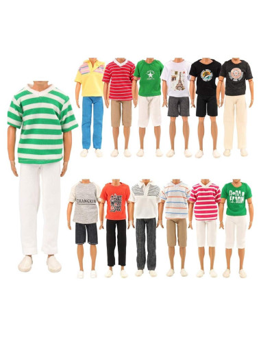 Conjunto de Ropa para Muñeca BARWA - 3 Tops y 3 Pantalones