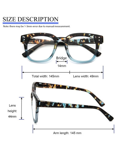 Gafas de Lectura Retro REAVEE 3 Pack Anti Luz Azul 2.0x