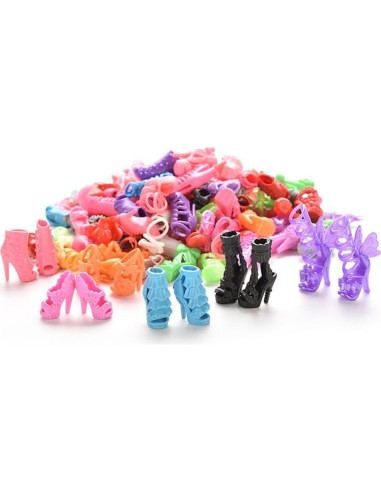 50 pares de zapatos de muñeca DoubleWood 29 cm variados