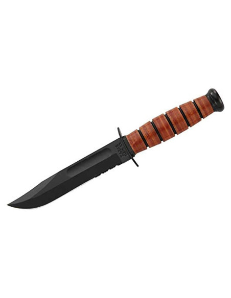 Cuchillo Serrado Ka-Bar 13.34 cm con Funda de Cuero Cuchillo Serrado Ka-Bar 13.34 cm con Funda de Cuero