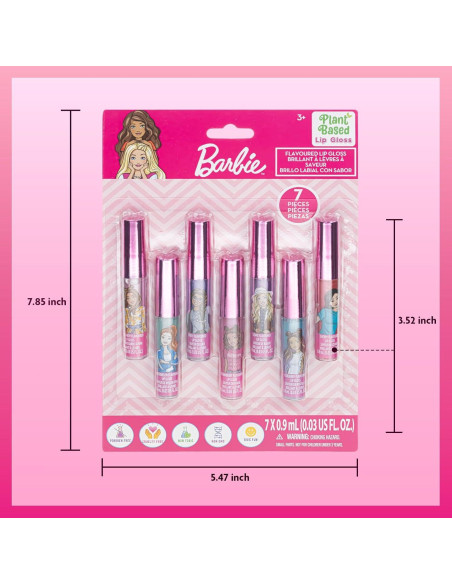 Set de Brillo Labial Townley Girl Barbie 7 Piezas 6,23 ml Set de Brillo Labial Townley Girl Barbie 7 Piezas 6,23 ml