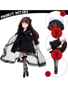 Conjunto de Ropa Gótica para Muñeca 30 cm Wettarn 2