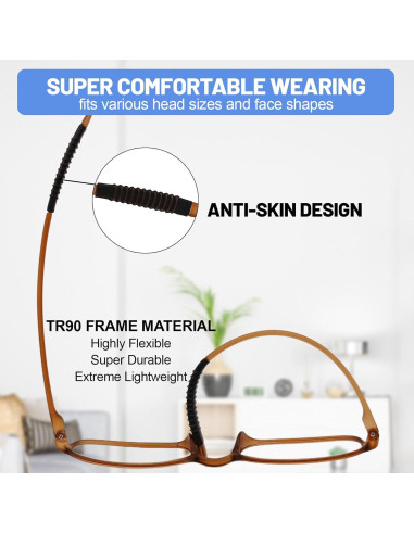 4 Paquetes de Gafas de Lectura WEMOOTANTS 1.5 con Bloqueo Luz Azul